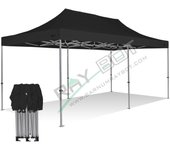 Carpa plegable 3x6 negro sin laterales . aluminio 45 mm. tejido recubierto de pvc impermeable, repelente al agua de 350gm