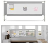 Barandilla para cama infantil: plegable, portátil, 180 x 98 cm, estructura de acero, tela