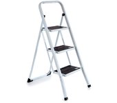 Tienda eurasia® escalera plegable, metal reforzado, peldaños antideslizantes, 3 peldaños - 46x4x111,5 cm