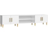 Mueble tv blanco 180x31,5x40 cm de madera contrachapada