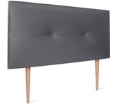 Dhome cabecero de polipiel con botones 90x105cm con patas camas 80/90 - gris