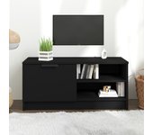 Mueble para tv | mueble de salón | mesa de tv madera contrachapada negro 80x35x36,5 cm cfw85306