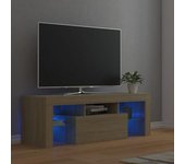 Mueble de tv | mueble de salón | mesa de tv con luces led roble sonoma 120x35x40 cm cfw34305