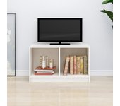 Mueble de tv | mueble de salón | mesa de tv de madera maciza de pino blanco 70x33x42 cm cfw18480