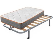 Colchón viscoelástico confort luxe + somier hades con 4 patas cuadradas de 32 cm | medidas: 105x180 cm