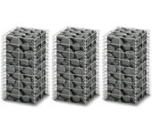 Juego de cestas para gaviones 3 piezas alambre galvanizado 25 x 25 x 50 cm