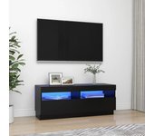 Mueble de tv | mueble de salón | mesa de tv con luces led negro 100x35x40 cm cfw24376
