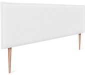 Dhome cabecero de lino natural liso con ribete 135x105cm con patas camas 120/135 - blanco