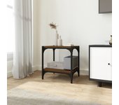 Mueble para tv | mueble de salón | mesa de tv contrachapada y acero roble marrón 40x33x41 cm cfw86384