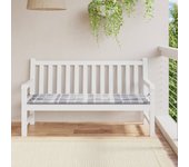 Cojín para banco de jardín estampado de cuadros gris 150x50x3 cm