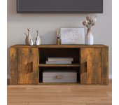 Mueble para tv | mueble de salón | mesa de tv madera contrachapada roble ahumado 100x35x40 cm cfw68935