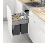 Cubo de basura y reciclaje para muebles de ancho exterior 600mm