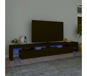 Mueble de tv | mueble de salón | mesa de tv con luces led negro 260x36,5x40 cm cfw61034