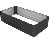 Juego de 3x arriate de altura para plantas cama elevada 120x60x30 cm antracita