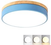 Lámpara de techo led, lámpara de techo moderna de 24 w, 3 temperaturas de color, para salón, dormitorio, cocina, pasillo, comedor, 30 cm, azul