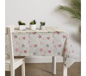 Mantel rectangular con servilletas antimanchas navidad made in italy 140x240 cm (estrella)