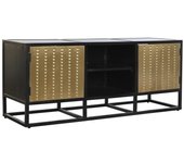 Mueble de tv dkd home decor negro metal madera (120 x 37 x 50 cm)