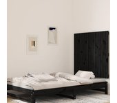 Cabecero de cama，panel de cabecera，decoración de pared de pared madera maciza pino negro 95,5x3x90 cm cfw21589