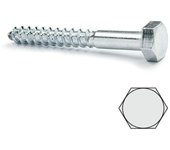 Tirafondo cabeza hexagonal din 571 zincado 5-30 largo 60mm diámetro 6mm (caja 200)