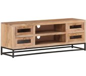 Mueble de tv | mueble de salón | mesa de tv de madera maciza de acacia 110x30x40 cm cfw67456