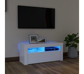 Mueble de tv | mueble de salón | mesa de tv con luces led blanco 90x35x40 cm cfw51724