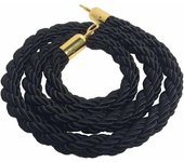 Danieli store | cordón trenzado negro de 2 m con mosquetón dorado