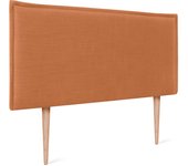 Dhome cabecero de lino natural liso con ribete 105x105cm con patas camas 105 - naranja