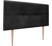 Dhome cabecero de tela aqualine con botones 110x105cm con patas camas 105 - negro