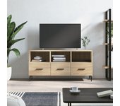 Mueble de tv | mueble de salón | mesa de tv madera de ingeniería roble sonoma 102x36x50 cm cfw45017
