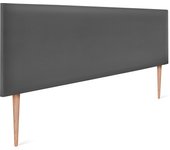Dhome cabecero de polipiel liso 150x105cm con patas camas 150 - gris
