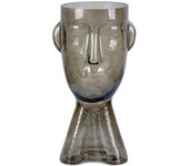 Jarron cristal cara 30cm gris chantae