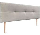 Dhome cabecero de tela aqualine con botones 150x105cm con patas camas 150 - beige