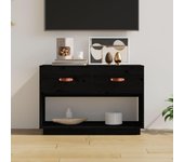 Mueble de tv | mueble de salón | mesa de tv madera maciza de pino negro 90x40x60 cm cfw74016