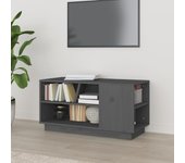 Mueble de tv | mueble de salón | mesa de tv madera maciza de pino gris 80x35x40,5 cm cfw33582