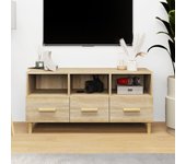 Mueble para tv | mueble de salón | armario tv madera contrachapada color roble 102x36x50 cm cfw46186