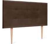 Dhome cabecero de tela aqualine capitoné 105x115cm con patas camas 105 - marrón