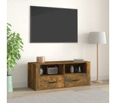Mueble para tv | mueble de salón | mesa de tv madera contrachapada roble ahumado 100x35x40 cm cfw20510