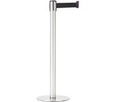 Danieli store | poste separador de acero pulido con cinta extensible hasta 3 mt | base plana y cinta negra 3 mt