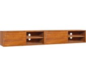 Mueble de tv de pared | mueble de salón | mesa de tv madera maciza de teca 180x30x30 cm cfw76541