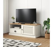 Mueble para tv | mueble de salón | mesa de tv vigo madera maciza de pino blanco 106x40x40 cm cfw84882