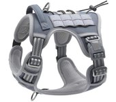 Arnés para perros, arnés ajustable, arnés para perros, arnés para perros sin tirones, (l-gris)