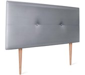 Dhome cabecero de polipiel con botones 110x105cm con patas camas 105 - plata