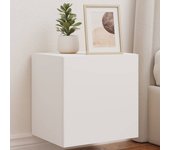 Mueble de tv de pared | mueble de salón | mesa de tv con luces led blanco 40,5x35x40 cm cfw25008