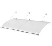 Arctom marquesina para puerta de aluminio blanco kwarc xl 197x82, cubierta de acrílico transparente