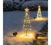 Luz solar de metal para árbol de navidad, luz solar en espiral para decoración de árbol de navidad, luces solares para camino, 50 cm