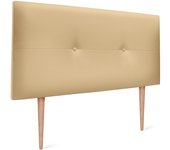 Dhome cabecero de polipiel con botones 105x105cm con patas camas 105 - vainilla