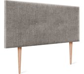Dhome cabecero de lana natural con botones 105x105cm con patas camas 105 - gris