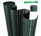 Canisse pvc para el jardín, valla oculta, balcón o terraza doble cara, valla cortaviento para balcón, verde 90 x 400cm