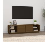 Mueble de tv | mueble de salón | mesa de tv madera maciza de pino marrón miel 156x40x40 cm cfw83133