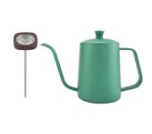 Cafetera de acero inoxidable de 600 ml con pico cisne (verde)